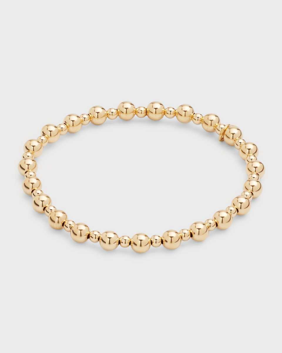 14k Gold 3mm and 5mm Bead Bracelet